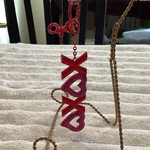 Metal XOXO Keychain/Handbag Charm pink/red Sugarfix by Bauble Bar